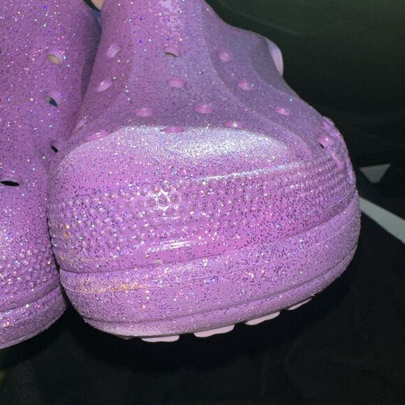 Crocs Baya Purple, Glitter Clog shoe's size 9 Women - Picture 10 of 15